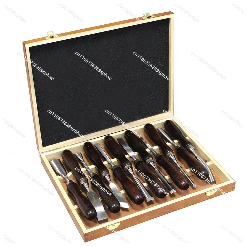 12Pcs Wood Chisel Set, Manual Wood Carving Gouges Woodworking Chisels for DIY Engraving