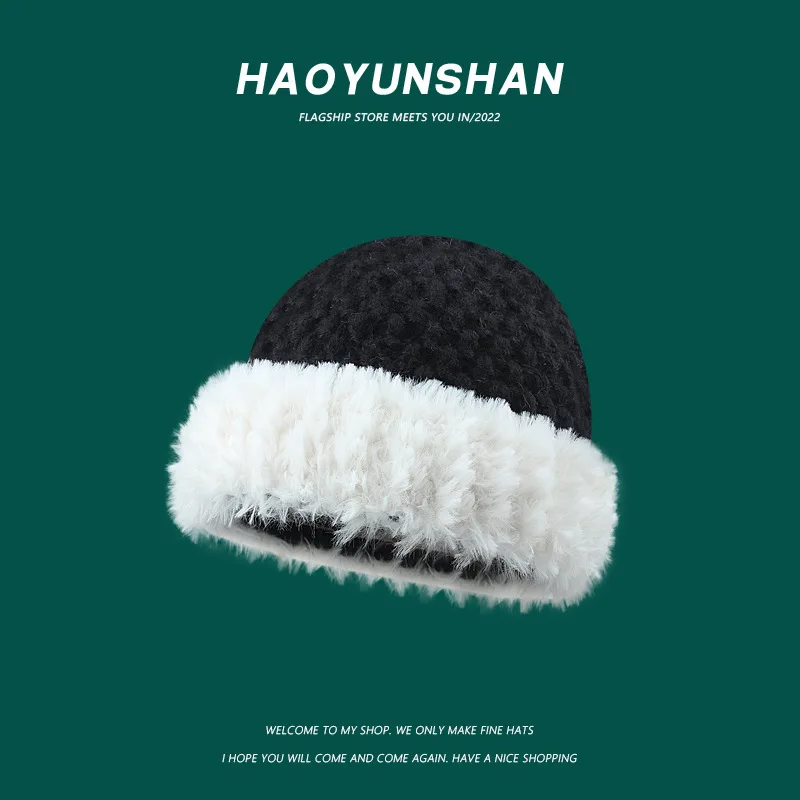 Topi Nelayan Rajutan Tangan Rajutan Rajutan untuk Wanita Di Musim Gugur dan Musim Dingin