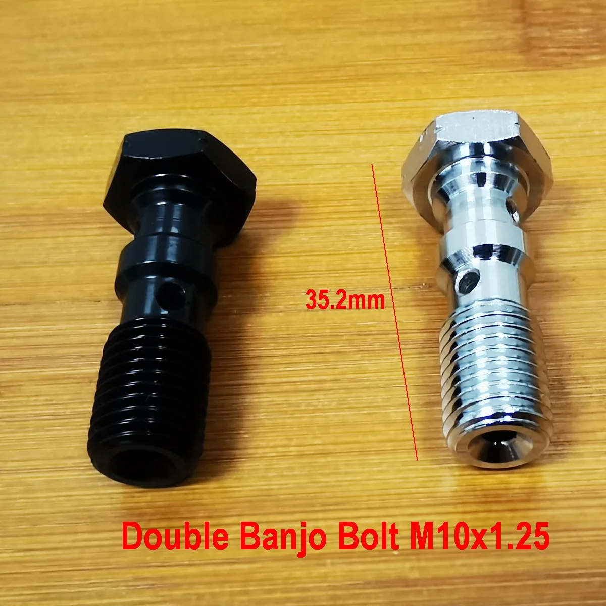 Czarna chromowana podwójna śruba banjo M10x1,25