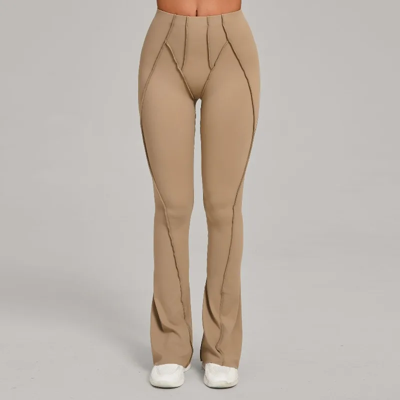 gym-workout-women's-wide-leg-tight-fitting-hip-lifting-yoga-flared-pants-dance-high-waist-flared-casual-outdoors-sports-trousers