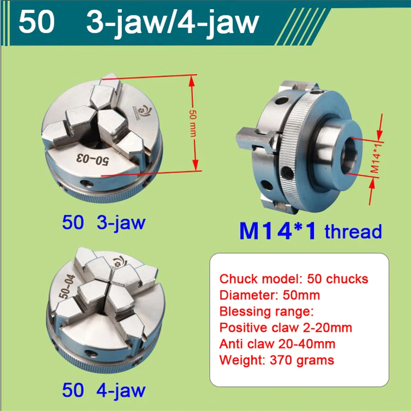 3-Jaw 4-Jaw Lathe Chuck Kit 50/65/80 Woodworking Chuck Connecting Rod Wood Turning Chuck for Mini Lathe Electric Hand Drill