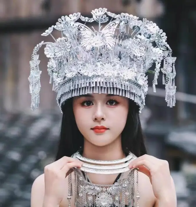 

Chinese Miao Headwear Does Not Change Color Or Aluminum Oxide Hat