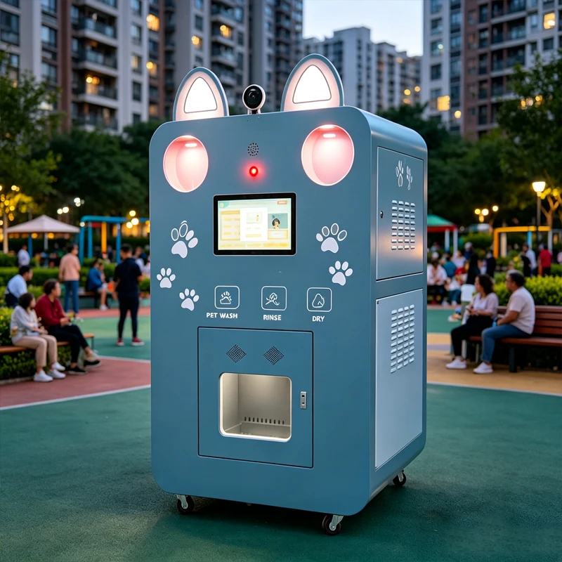Modern Self Service Pet Washing Machine 24H Unattended Dog Bath Equipment For Underground Garage Customized