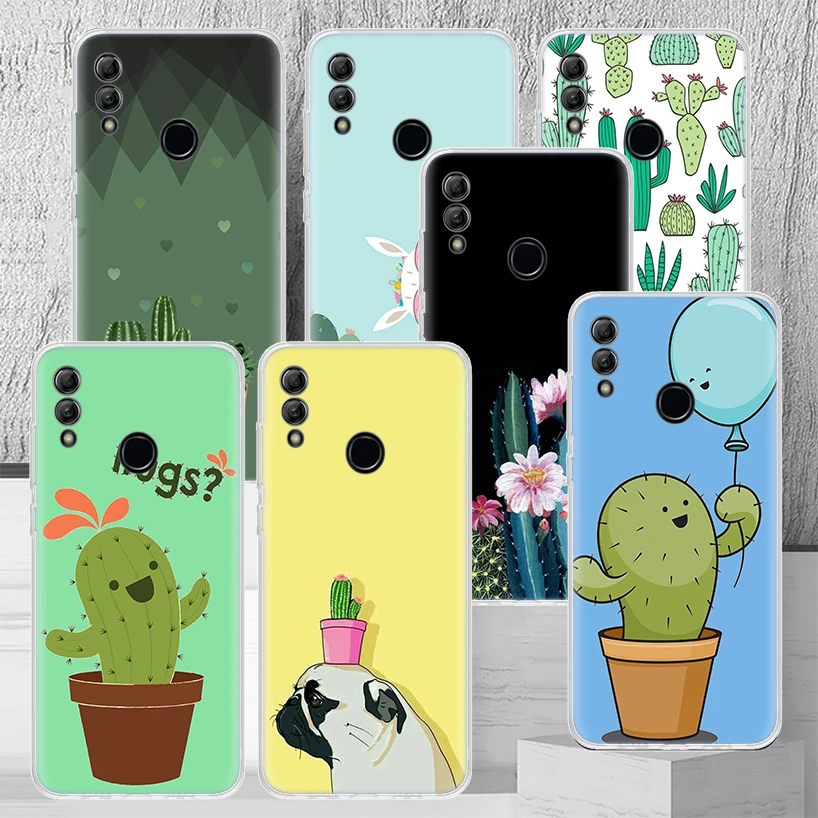 Cactus Vintage Flower Phone Case Capa For Huawei Honor 9 10 Lite 9X 8X 8A 8S Y5 Y6 Y7 Y9 P Smart Z 2019 1020i Pattern Coque Cove