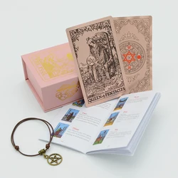 Rose Gold Foil Tarot PVC Desktop Game, Divination Card, Gift Box Set, Powder Box, Gilding, papel impermeável, Manual, alta qualidade