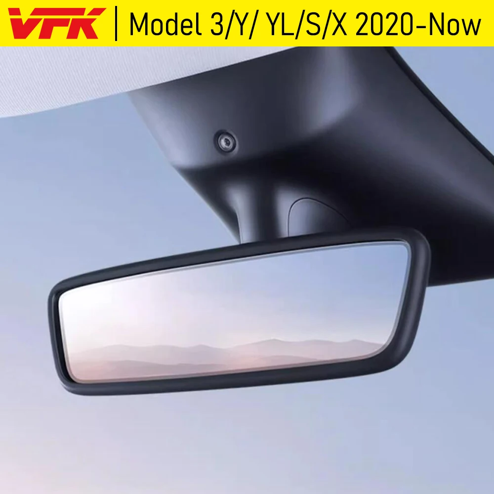 Rearview Mirror Edge Protector Trim Frame Compatible with Tesla Model 3 Y X S YL 2026-2020 Interior Rear View Decor Accessories