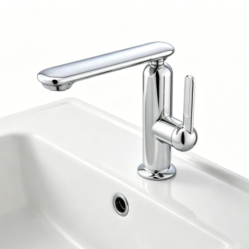 

304 Stainless Steel Washbasin Faucet Chrome Plated Bathroom Faucet Basin Hot and Cold Faucet