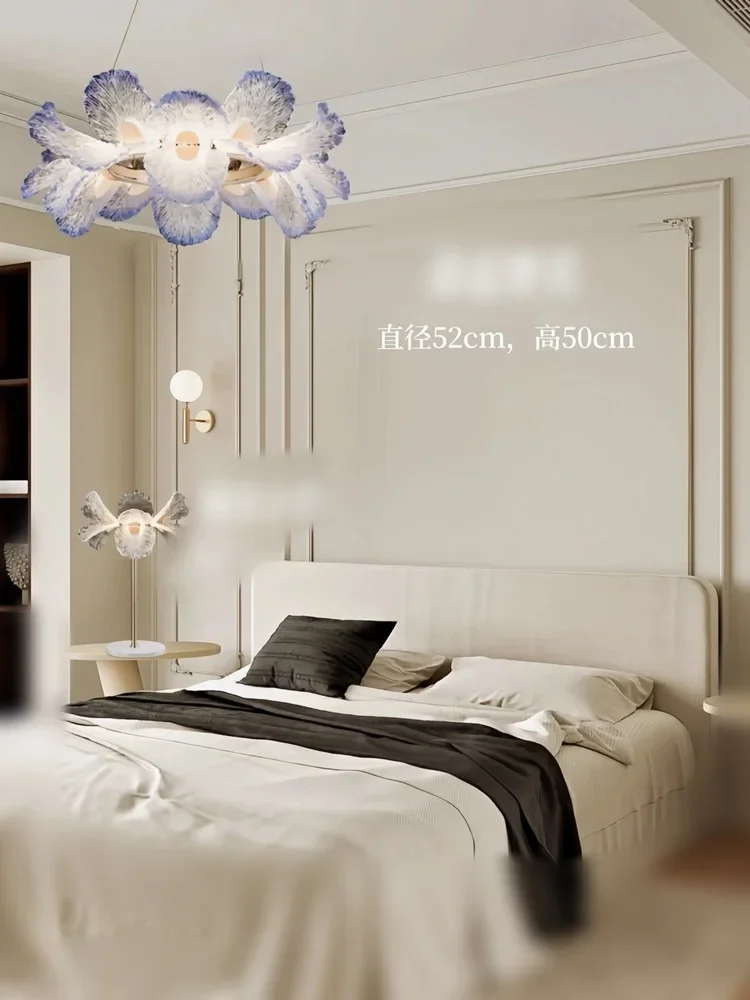 

French style light luxury floral living room pendant light designer with a high-end feel, new modern dining room bedroom light