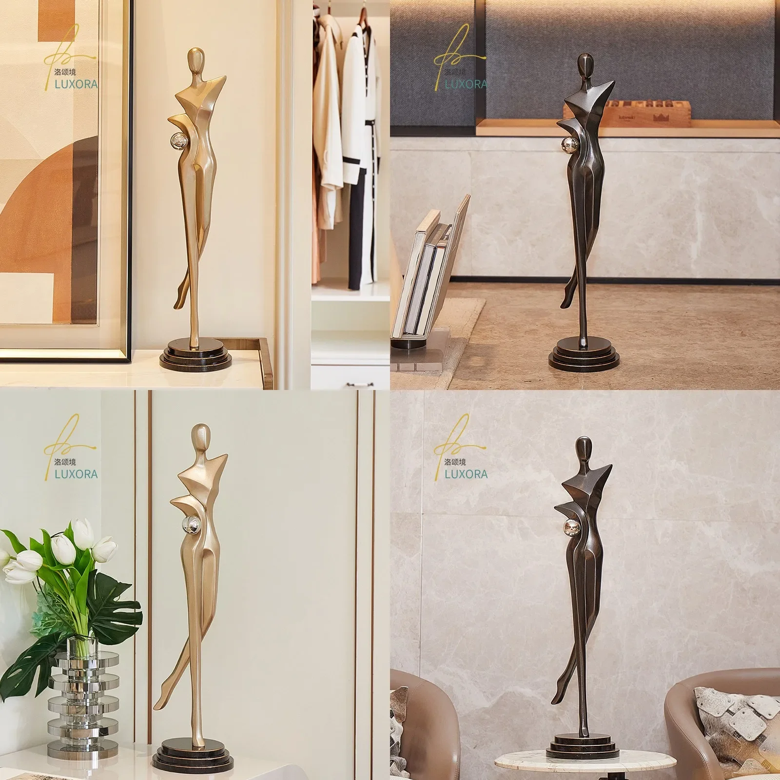 sBc Modern Abstract Figure Sculpture Tall Minimalist Living Room TV Cabinet Decor Luxury Art Piece