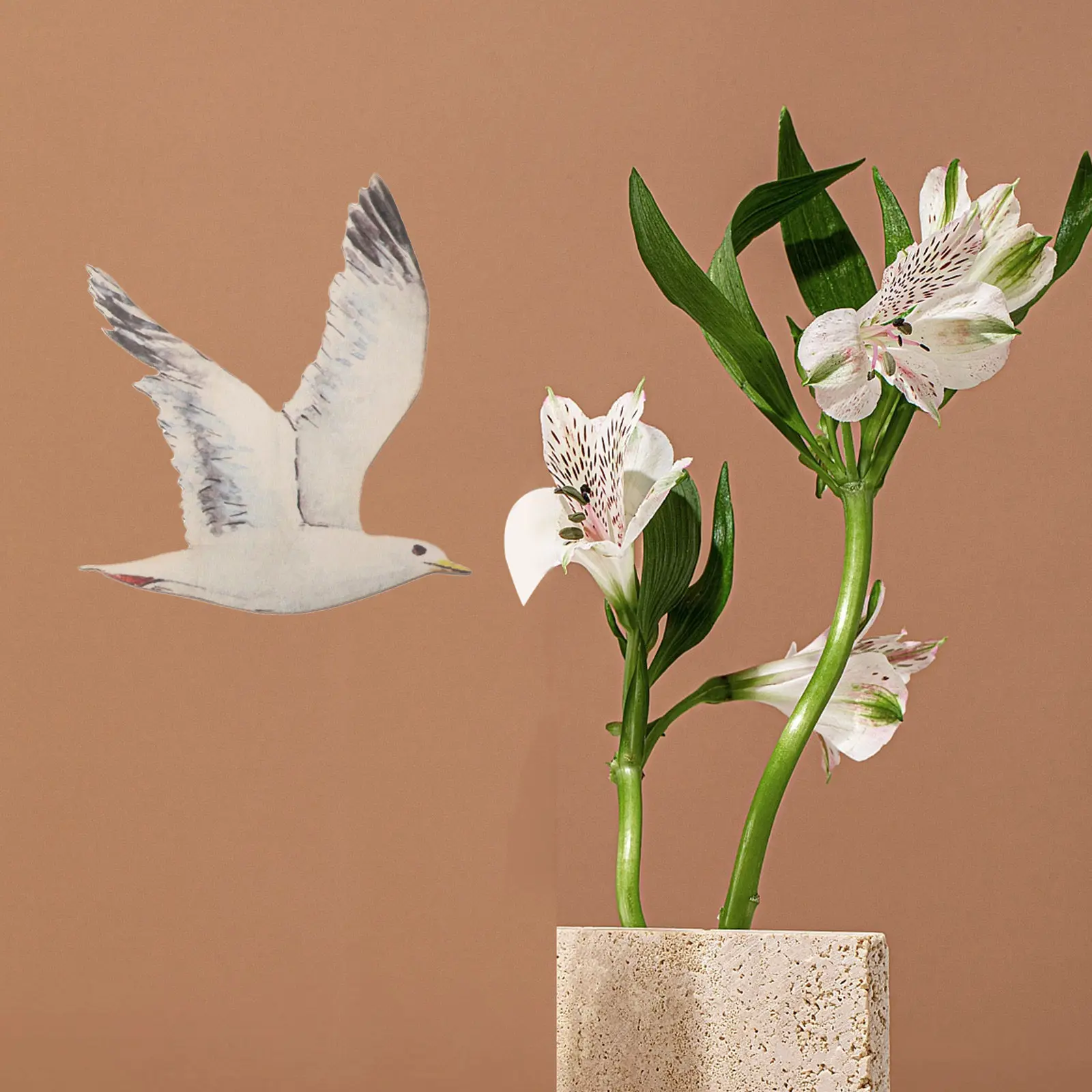 Juego de 3 Cuadros Decorativos de Gaviotas Costeras - Escultura de Pared con Textura de Madera Natural para Habitación con Temática Oceánica - Decoración Náutica de Playa Mediterránea