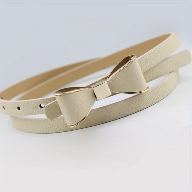 Women's bow belt, women's decorative dress belt, candy colored thin belt GM217