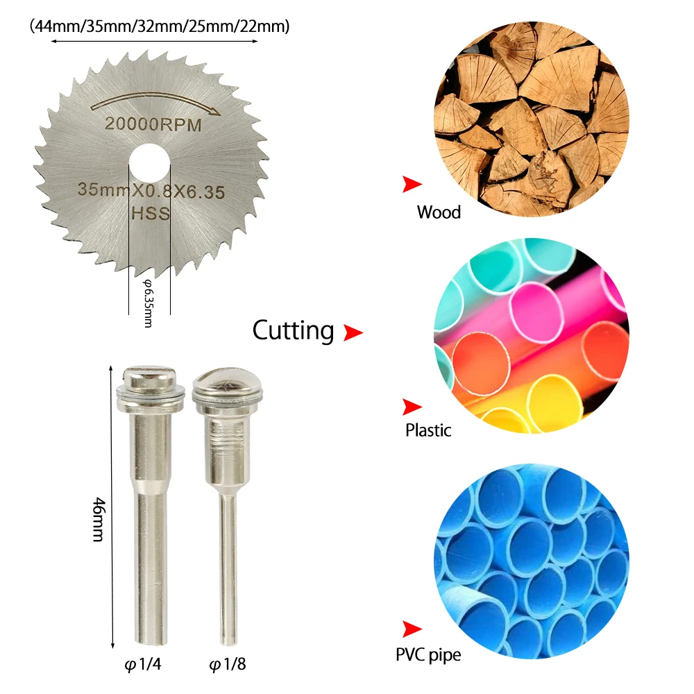 Mini hoja de sierra Circular HSS, discos de corte de resina para carpintería, Diamante de Metal para herramientas rotativas, bricolaje, piedra de madera y plástico, 32 unidades