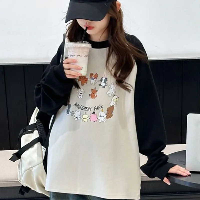 Cartoon Elementary Girl Spring Autumn Clothes T-shirt Teen Teenage Wear Children's Clothing From 8 To 12 Years Girls 11 Old Top
