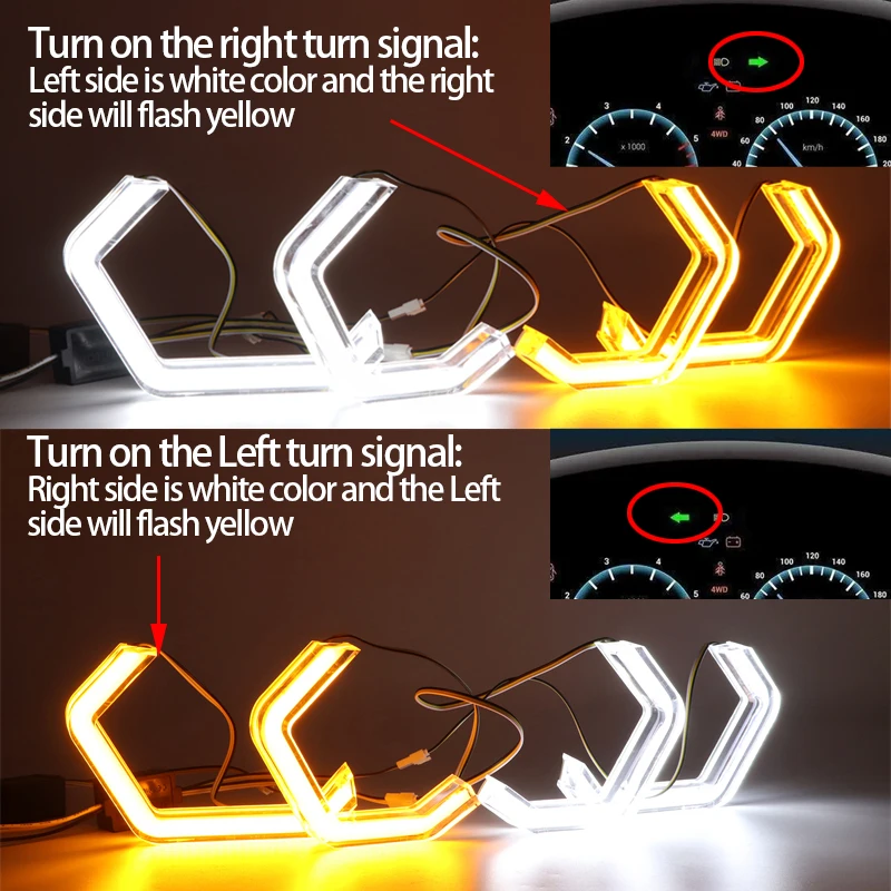 Ring Angel Eyes Turn Signal Switchback M4 Style LED White Yellow for BMW 6 SERIES E63 E64 M6 2003-2010 Car Accessories