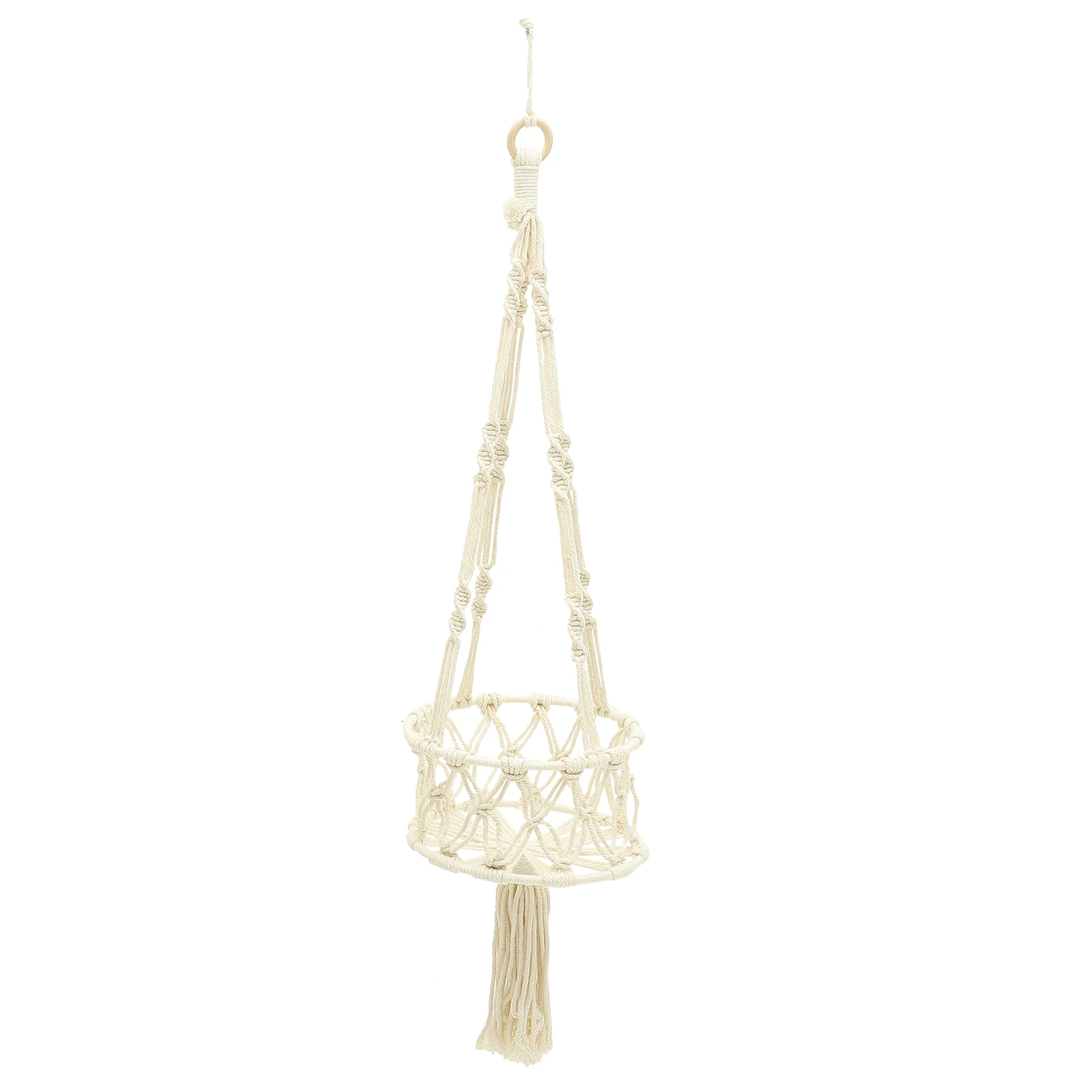 

Cotton Rope Fruit Basket Macrame Hanging Storage Organizer Kitchen Vegetable Holder Bohemia Style Home Accessory