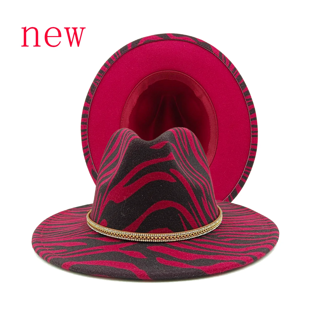 Fedora Rose Red Print Men\'s and Women\'s Fashion Panama Hat Retro Gradient Jazz Hat sombrero hombre  шляпа мужская