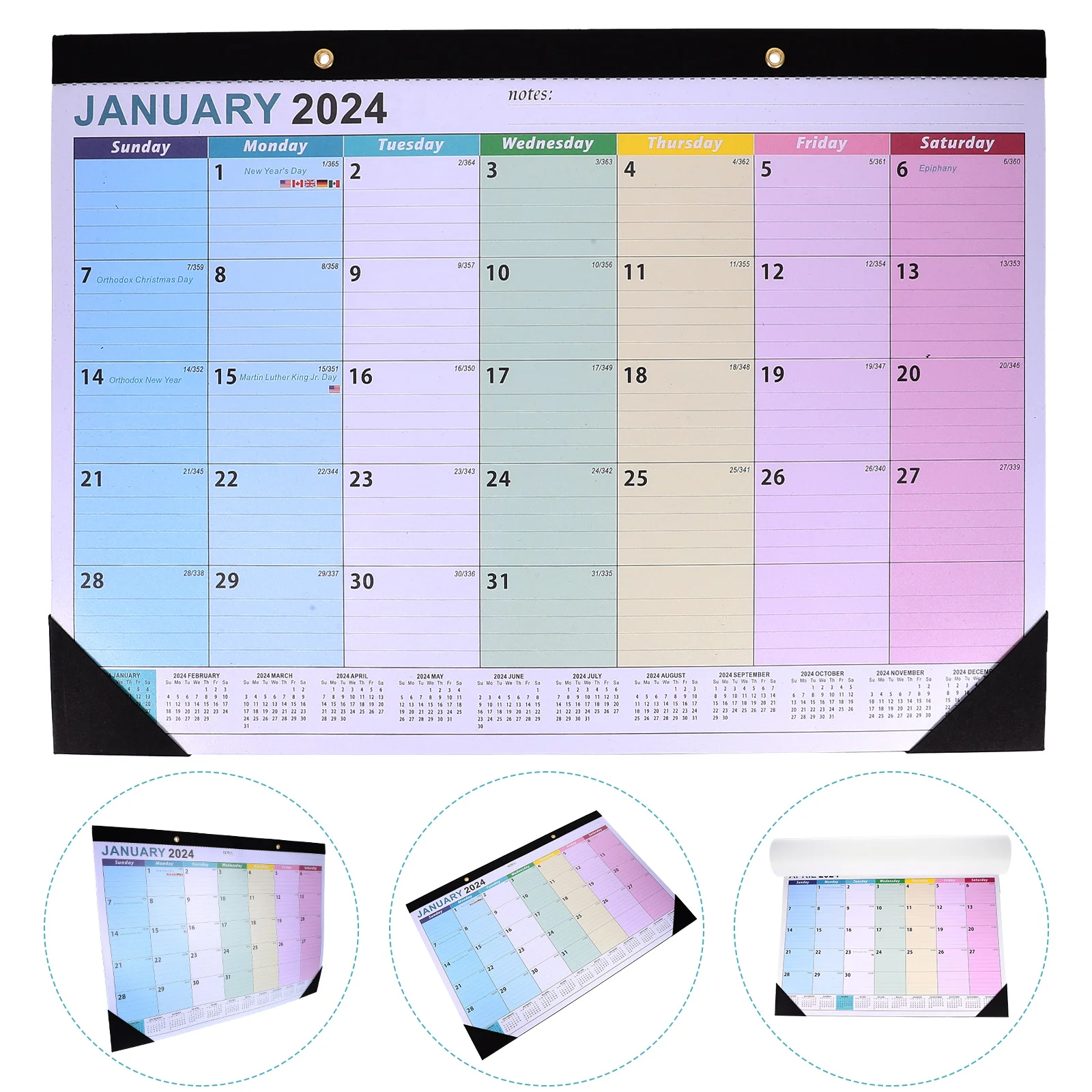 

Sturdy English Wall 2024 Large Monthly Calendar For Home Office Holiday Countdown Household Hanging Daily Use Calendar Planner