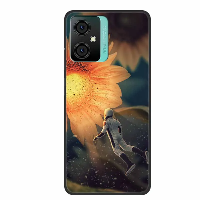 Soft Space Cover for Blackview Oscal C70 Case Flower TPU Cat Silicone Phone Cases for Blackview C70 Cover Shockproof Cute Shell