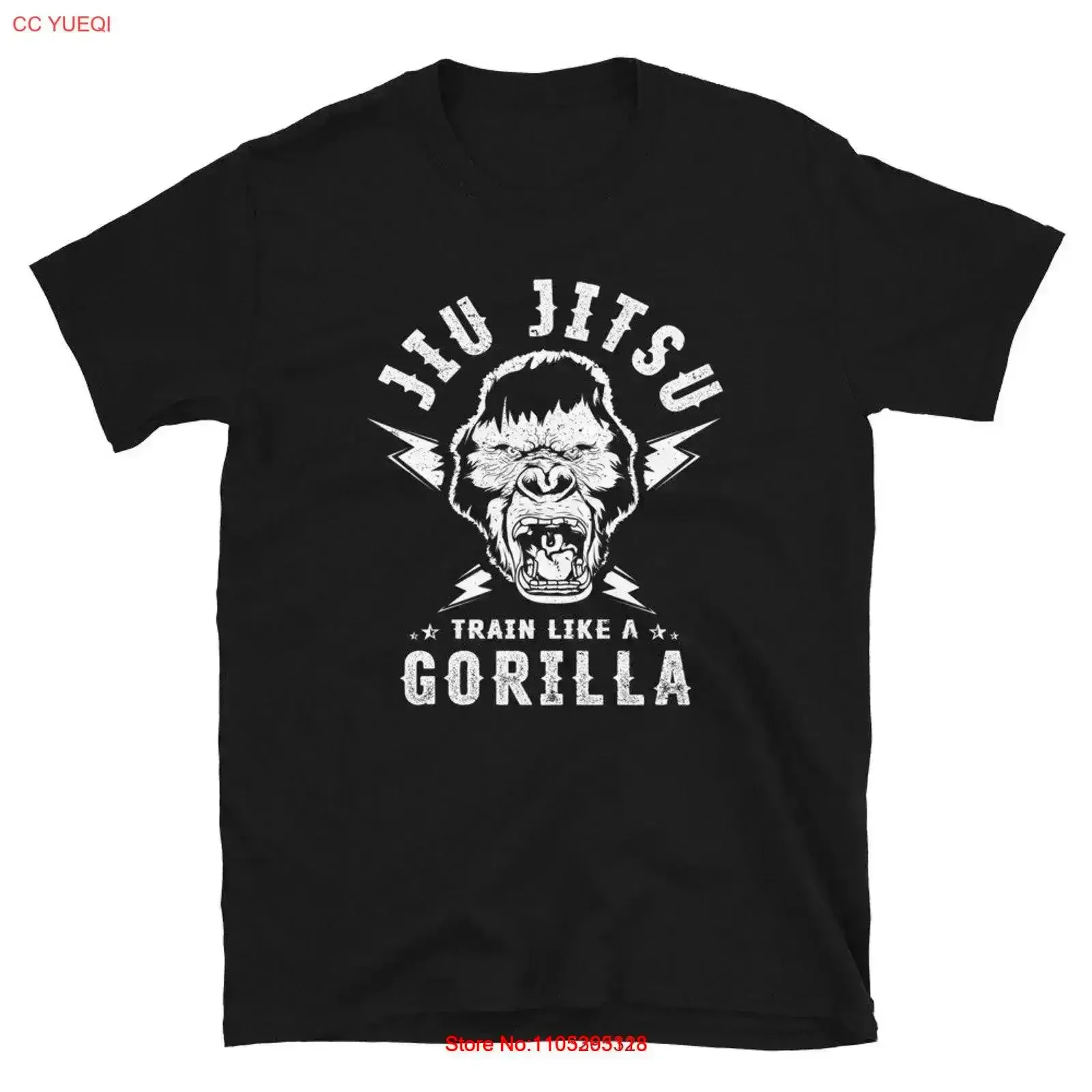 T-shirt d'entraînement de Jiu Jitsu – Entraînez-vous comme un gorille – BJJ Arts Martiaux Mixtes – Instructeur de Jiu-Jitsu Brésilien – Style vintage délavé décontracté