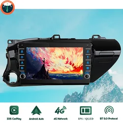 8G+128G Android 14 For Toyota Hilux 2015 - 2023 Car Radio Audio Multimedia Stereo PC Tablet GPS Monitor 2 Din DVD Carplay Auto