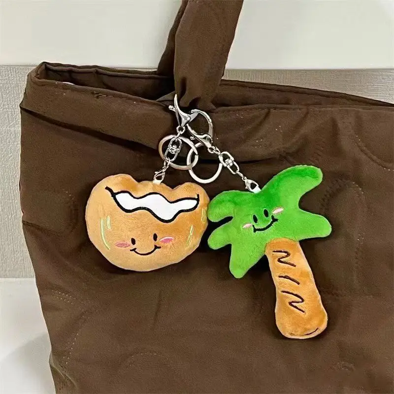 10 cm süßer Plüsch-Kokosnussbaum-Schlüsselanhänger, bezaubernder Palmen-Taschenanhänger, Zubehör für Rucksack, Geldbörse, Jungen, Mädchen, Frauen, Geschenke