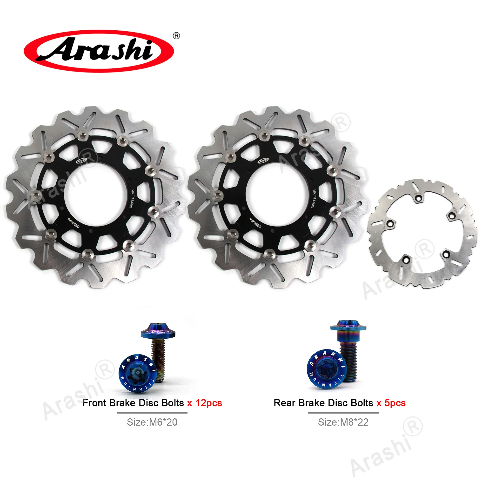 Arashi 1 Set For BMW F 800 GS 2009-2015 CNC Front Rear Brake Disc Rotors F800GS F800 GS F 800GS 2009 2010 2011 2012 2013 2014 15