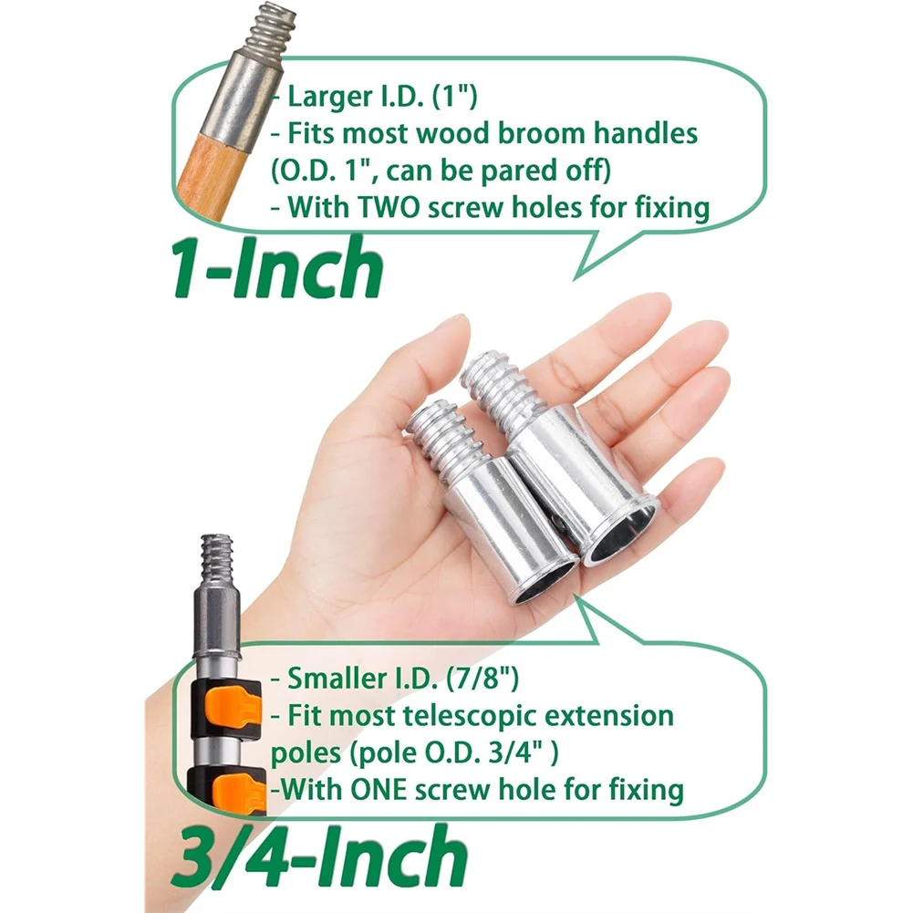 

A76X-Wood Or Metal For 0.87" For 1" Universal Threaded Tip Replacement,Threaded Tip Repair Kit Handle Pole