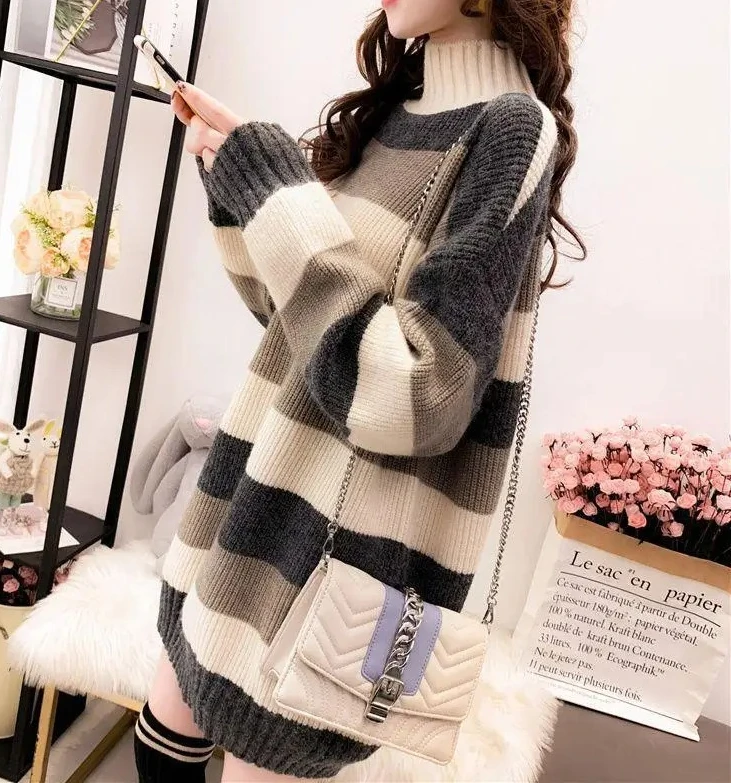 

Loose Women's Pullover Sweater plus Size New Arrival Mid-Length Winter Fashion Comfortable