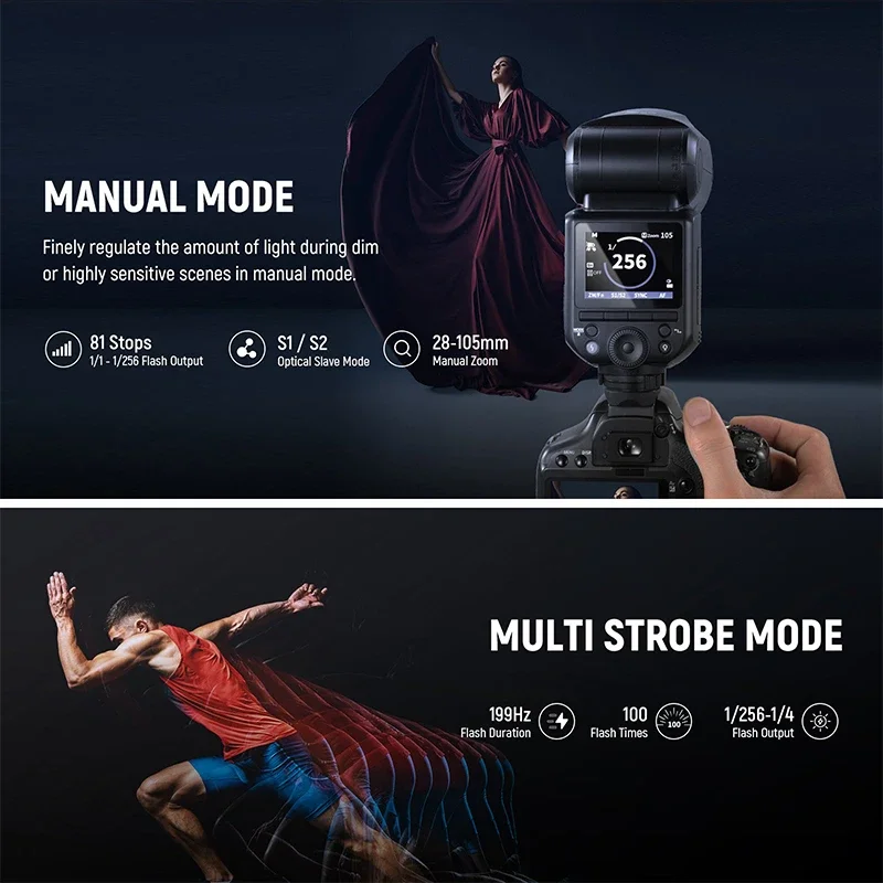 EEWER 2.4G Q System Round Head Flash 76Ws TTL Auto Exposure Flash for DSLR Mirrorless Cameras