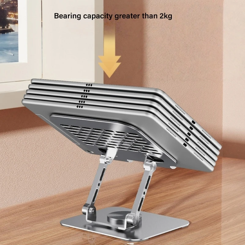 

Metal Tablets Stand With Slip Proof Base Phone Pad Laptop Holder Bracket Mount HX5E