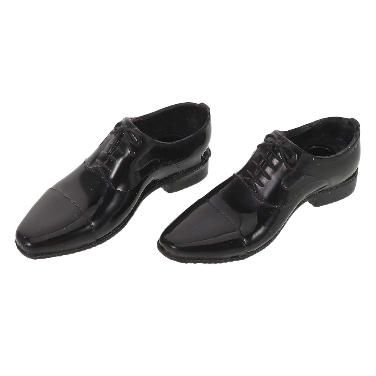 1 ペア 12 インチのリアルな黒い靴 1/6 スケール男性兵士フィギュアミニチュアアクションブーツドールハウスアクセサリー靴