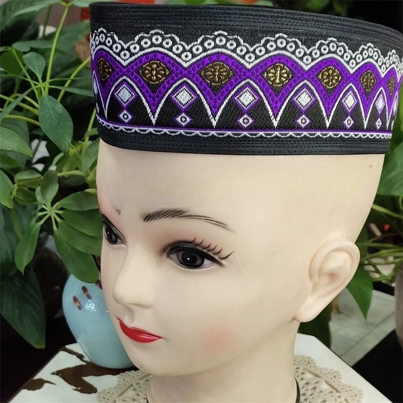 Muslim Caps For Men Clothing Tax Products Turkey Free Shipping Prayer Malaysian Boat Hat Kippa Islamic Kufi Topi Purple 03161