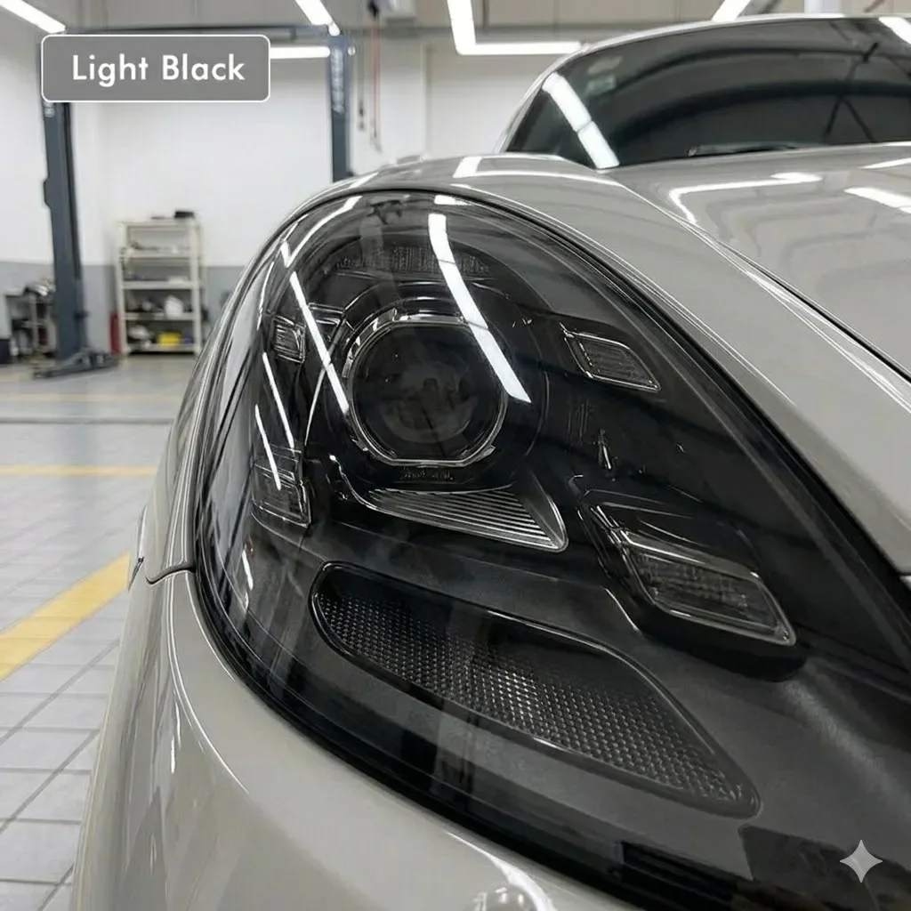 Glossy Smoke Black Car Headlight & Taillight Tint Film Vinyl Wrap Auto Light Protection Waterproof Protective Tinting Foil