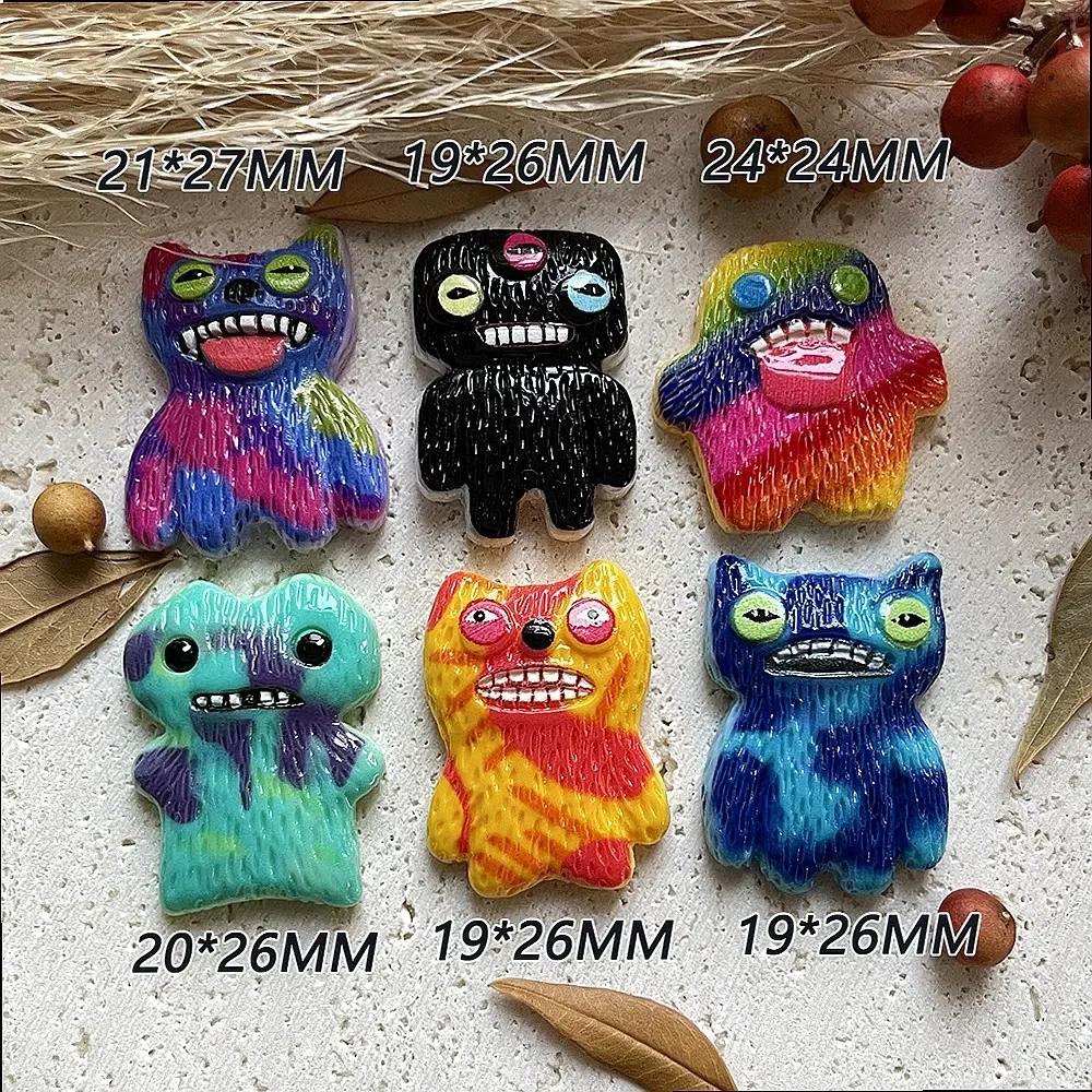 100pcs Kawaii Mini Teeth Monster Flatback Resin Charms DIY Phone Case Hairpin Keychain Earring Accessories Scrapbook Decor