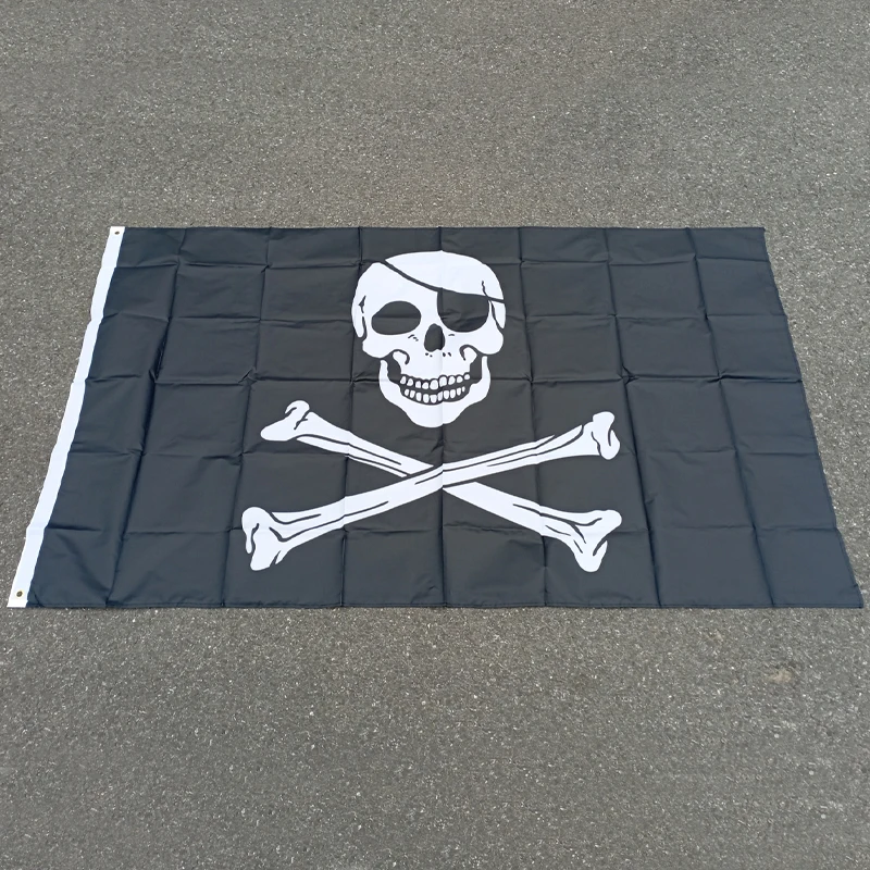 

aerlxemrbrae 90x150cm Large Skull Crossbones Pirate Flag Jolly Roger Hanging Pirates banner