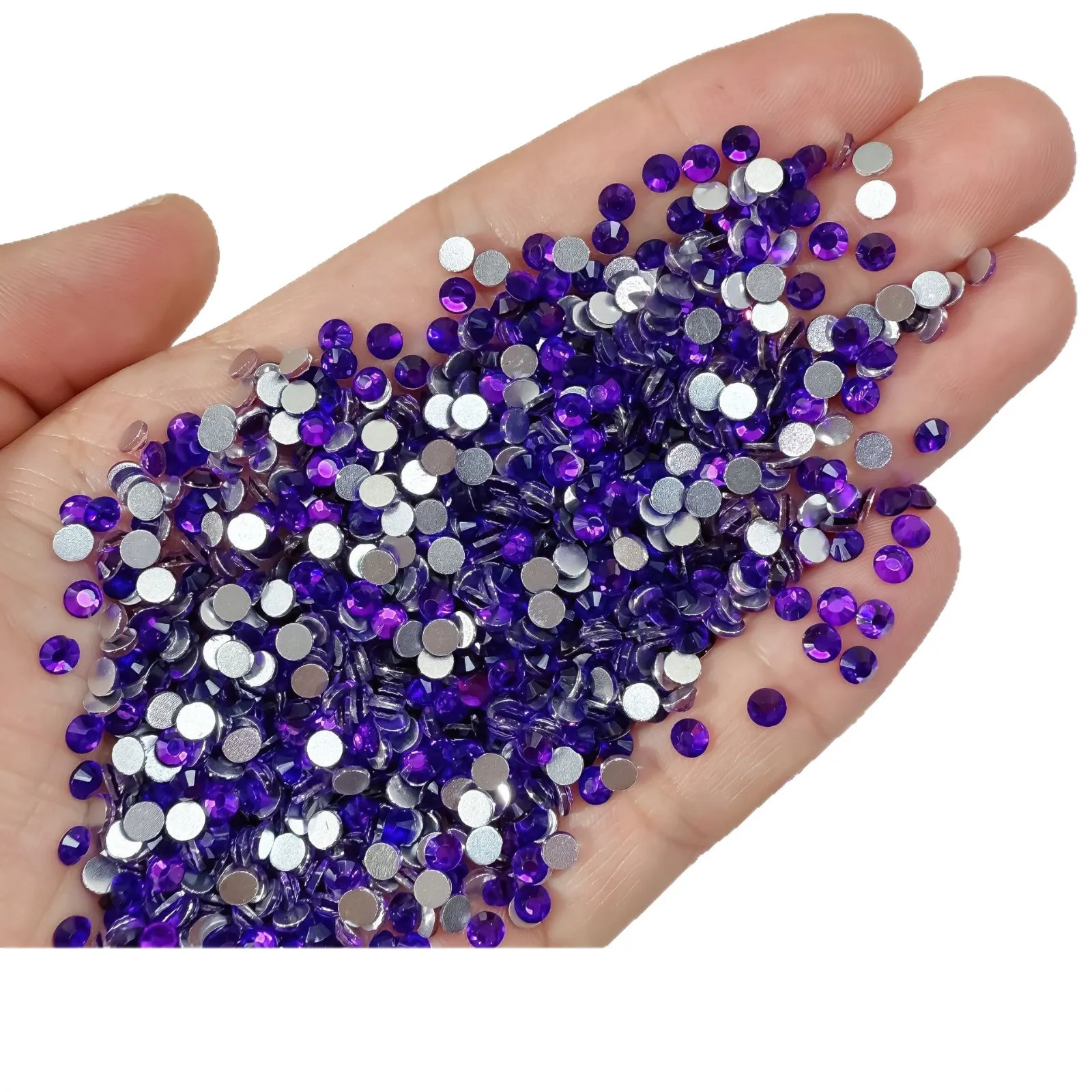 1440 個スパークルバイオレットグレープパープルヒラタミニラウンドダイヤモンドガラスネイルアートラインストーン装飾マニキュア SS3-SS16 チャーム