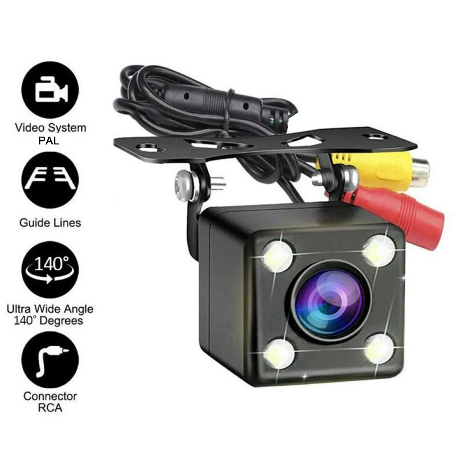 Car Rear View Camera Reverse 4LED Night Vision Video Camera 170 Degree Wide-angle For Car Parking Camera Car Accessories