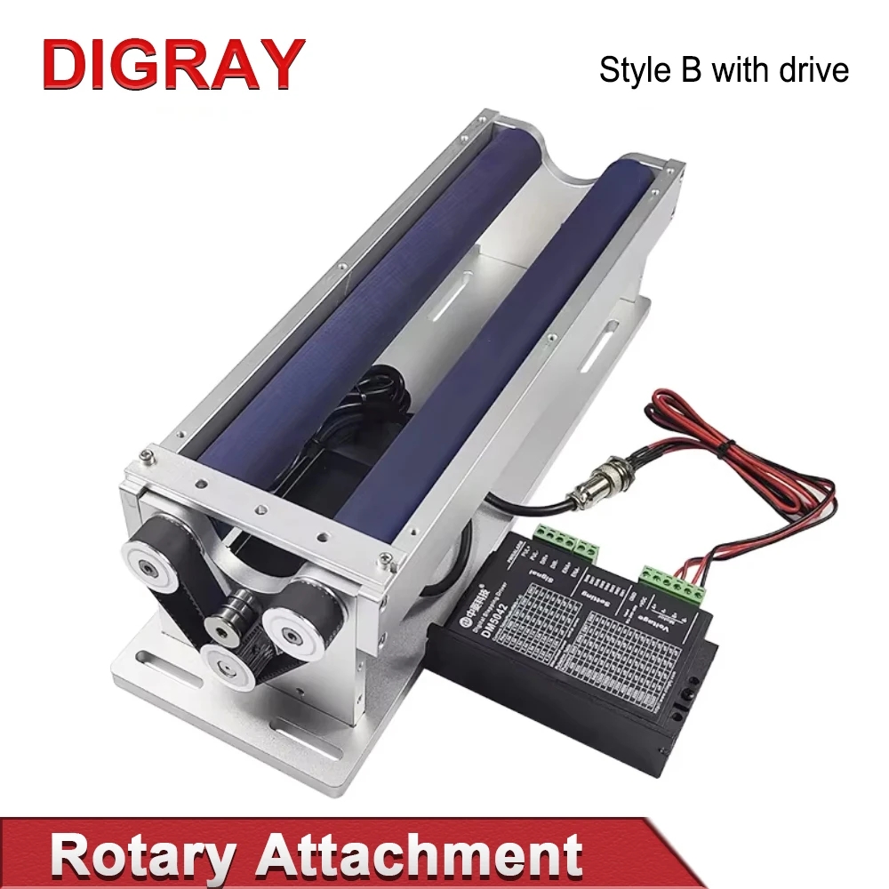 DIGRAY Rotary Table Rotary Attachment 2 Phase Stepper Motor + Driver for Laser Marking Cylindrical Objects DIY Parts
