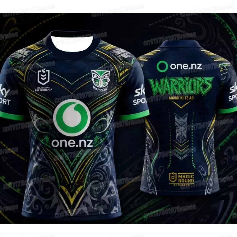Neues Unisex Aotearoa NZ Warriors Martin 7 Paua Shell Irisierendes Tribal-Print Rugby-Trikot, Oversized Merch-Shirts, Familien-Partnerlook – Detail 5