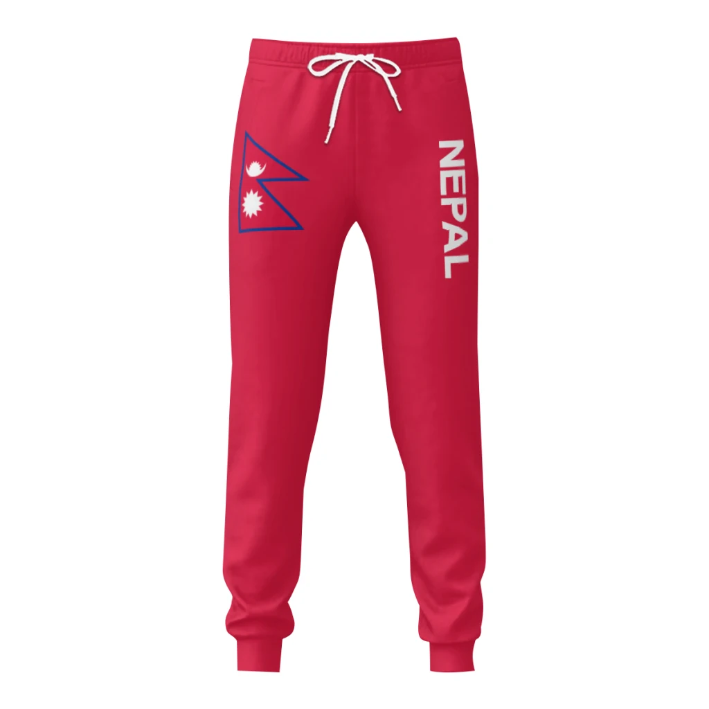 Mens Sweatpants Nepal Flag Pants with Pockets Joggers Soccer Football Multifunction Sports Sweat With Drawstring