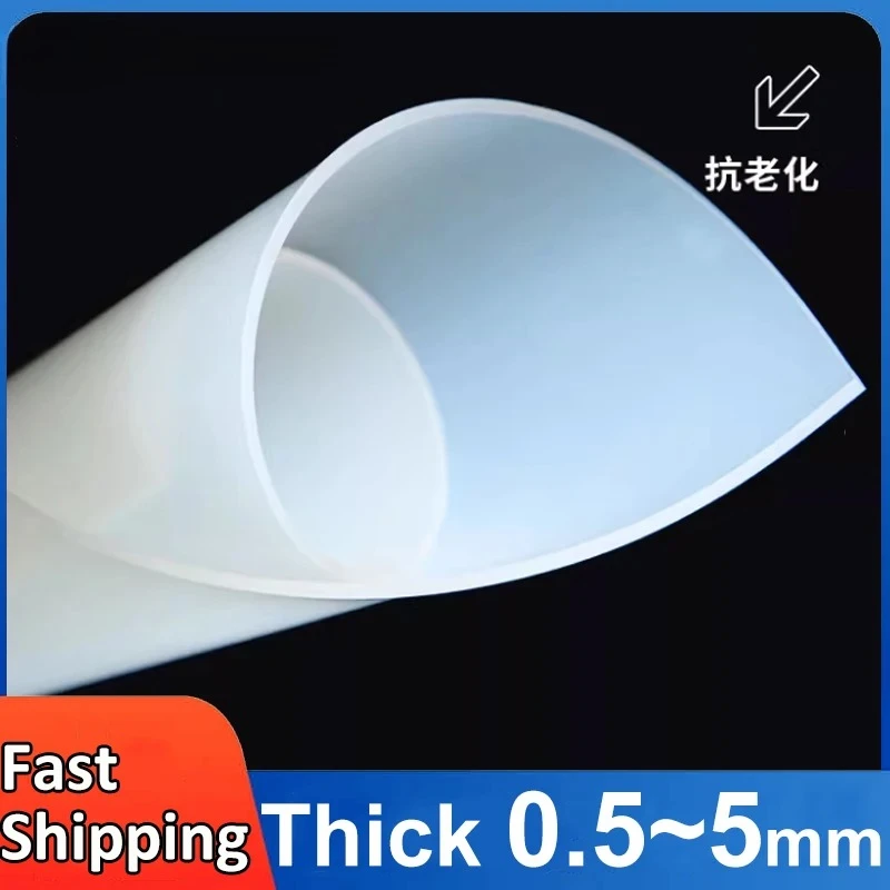 Thick 0.5~5mm Transparent Silicone Rubber Sheet Plate Shock-absorbing Mat Sealing Flat Gasket Silicone Film 50x50mm~500x1000mm