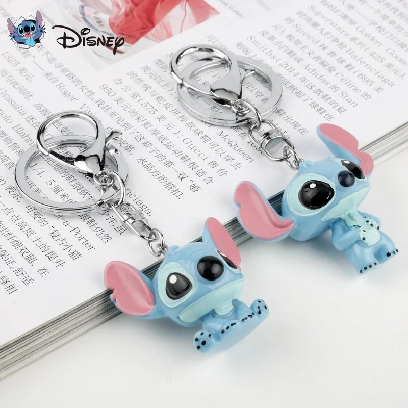 

Disney Stitch Keychain Cartoon Action Anime Figures Sitich Angel Doll Toys Cute Backpack Car Pendant Ornaments Childrens Gifts