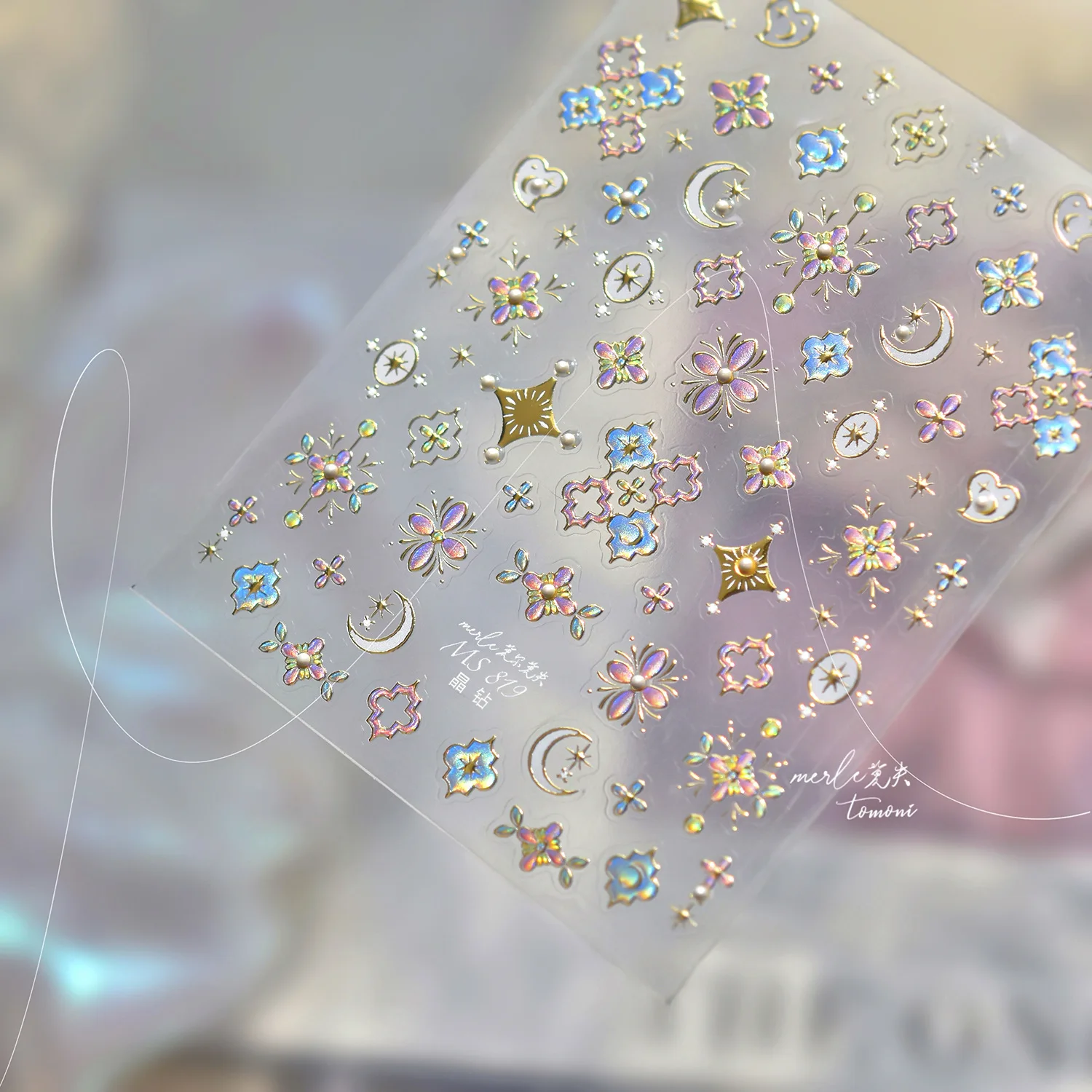 Adesivi per unghie con strass di cristallo 5D Bohemian colorato amore cuore luna decorazione per unghie adesivo decorazione adesiva decalcomania per manicure