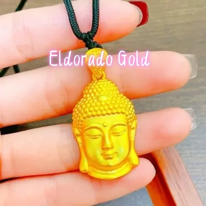 

Золотой кулон Eldorado Gold унисекс, 24K (AU999), художественный дизайн с изображением Будды | Двухцветное матовое золото с гравировкой Avatamsaka Scriptur
