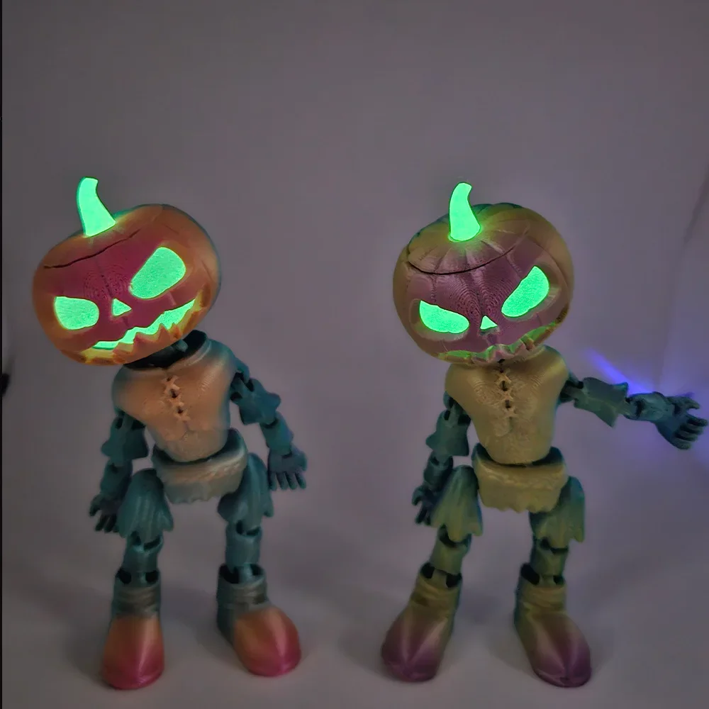 Glow-In-The-Dark 3D Printed Skeleton Pumpkin - Articulated 2024 Halloween Decor & Gift Set For Teens And Adults Holiday Party