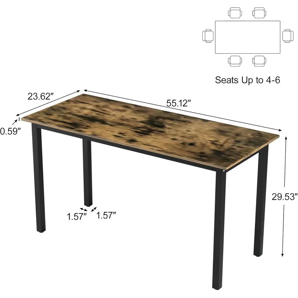 Stół do sali konferencyjnej, nowoczesny stół do spotkań biurowych, prostokątny stół do sesji szkoleniowych w sali zarządu, długie stoły biznesowe (brązowy, 5