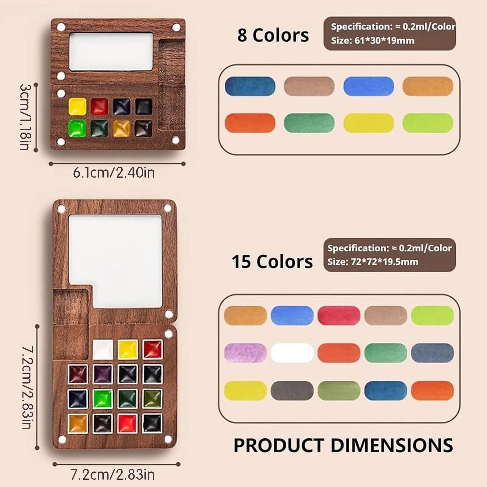 مجموعة ألوان مائية صغيرة للأطفال، مجموعة ألوان مائية خشبية للسفر مع كراسة رسم للمبتدئين في الرسم الفنانين #6
