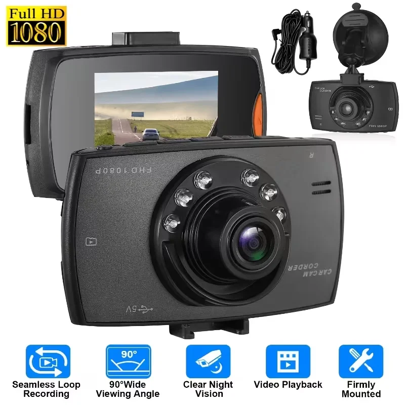 Single Channel Front Dash Cam, 1080P HD IR Night Vision, Auto Loop Record G-Sensor & 24H Parking Monitor
