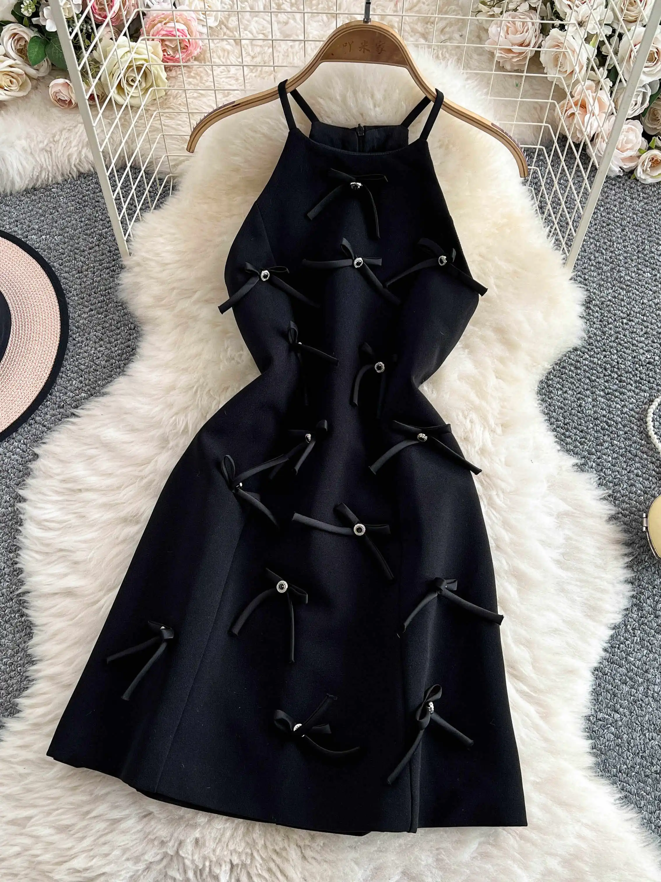 

Women's Black Gothic Bow Mini Evening Dress Vintage Off Shoulder Luxury Dresses Y2k One Piece Frocks 2000s Emo Fashion Clothes