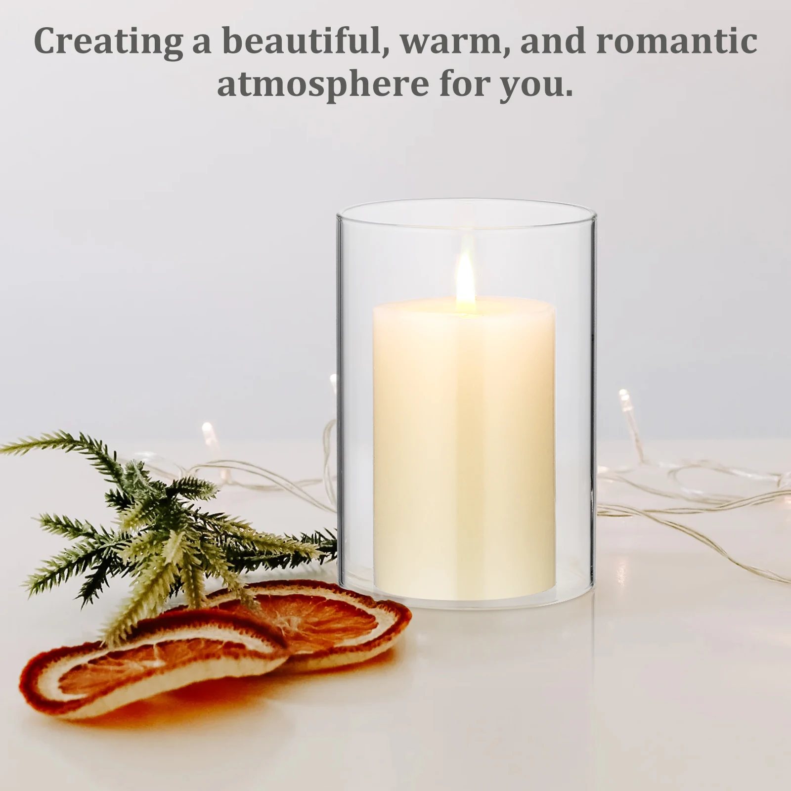Glass Lampshade Cylinder For Candles Hanging Holder Decor Sleeve Cover Decorations